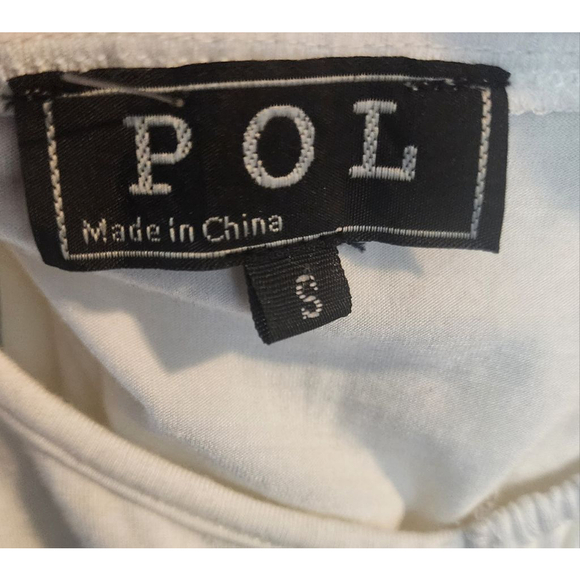 POL White Tank Top Size S, New. Cross Back - Picture 3 of 3